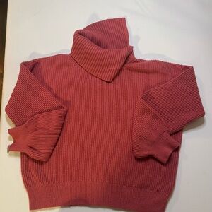Talbots Ribbed Cowl Neck Sweater -Dark pink.